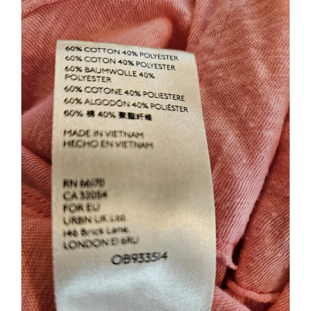Free People We The Free Betty Tee Women XS Pink V-Neck Long Sleeve Boho Layering